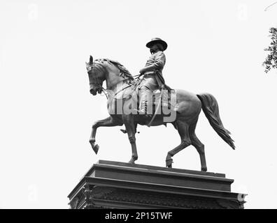 Reiterstatuen in Washington, D.C., zwischen 1911 und 1942. Skulptur von General Winfield Scott Hancock von Henry Jackson Ellicott. Stockfoto