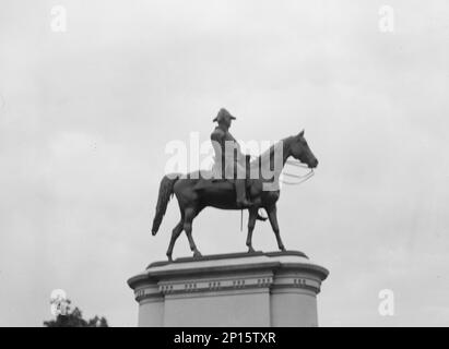 Reiterstatuen in Washington, D.C., zwischen 1911 und 1942. Skulptur von General Winfield Scott von Henry Kirke Brown. Stockfoto