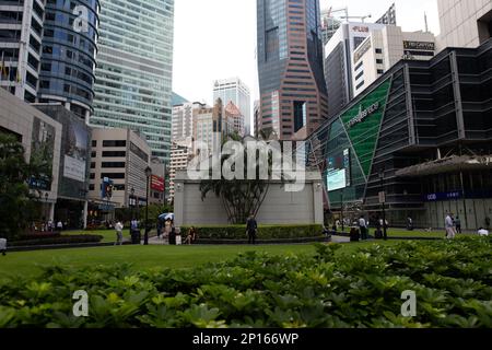 Raffles Place MRT Station im Zentrum der Stadt, Singapur Stockfoto