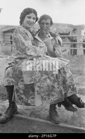 Filmset für einen Western, zwischen 1896 und 1942. Stockfoto