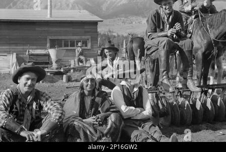 Filmset für einen Western, zwischen 1896 und 1942. Stockfoto