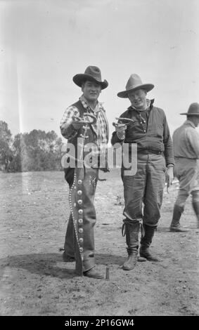 Filmset für einen Western, zwischen 1896 und 1942. Stockfoto