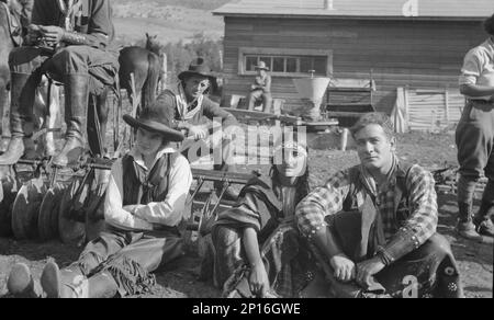 Filmset für einen Western, zwischen 1896 und 1942. Stockfoto