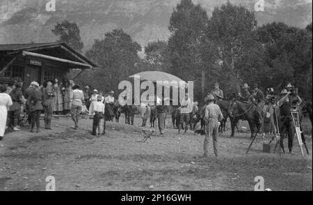 Filmset für einen Western, zwischen 1896 und 1942. Stockfoto