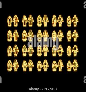 National Clothes Kostüm Design Neon Glow Icon Illustration Stock Vektor