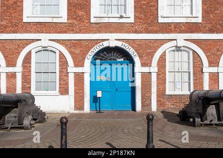 Exeter.Devon.Vereinigtes Königreich.Februar 19. 2023.Blick auf das Custom House in Exeter Stockfoto