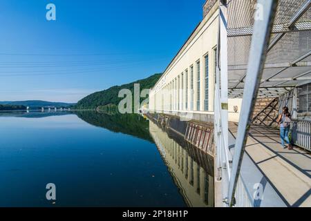 Herdecke: Hengsteysee des Ruhrgebiets, ehemaliges Pumpspeicherkraftwerk Koepchenwerk im Ruhrgebiet, Nordrhein-Westfalen, Nordrhein-We Stockfoto