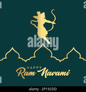 Frohes RAM Navami Festival in Indien. Stock Vektor