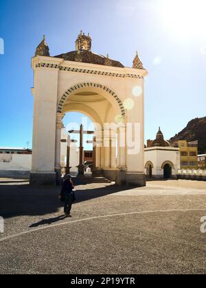 Basilika unserer Lieben Frau von Copacabana, Titicaca-See, Bolivien Stockfoto