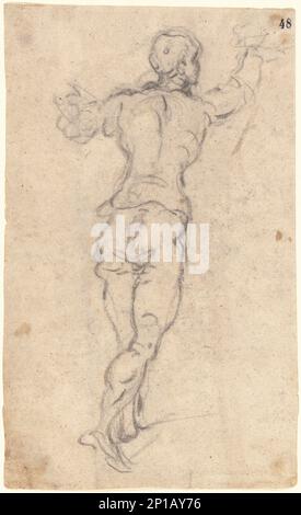 A Striding Youth With His Arms Heft, View from back, c. 1579. Stockfoto