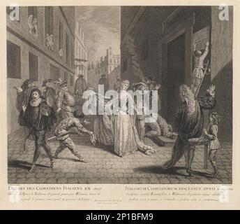 L'Oeuvre d'Antoine Watteau (Band II), c. 1740 - Abfahrt der italienischen Komiker Stockfoto