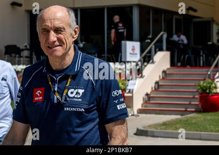 Franz Tost, AlphaTauri, Teamprinzip des AlphaTauri-Teams, Bahrain Grand Prix 2023, Bahrain International Circuit, Bahrain Stockfoto