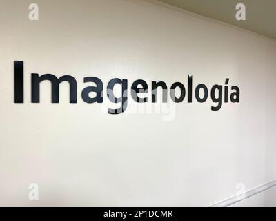 Imagenologia-Schild im Krankenhaus Cima in Hermosillo, Mexiko Stockfoto