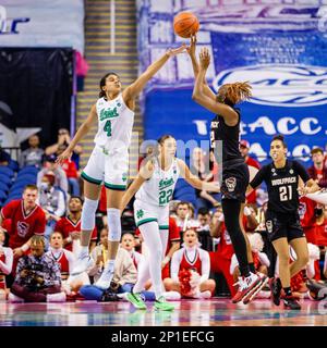 Greensboro, NC, USA. 3. März 2023. Beim Viertelfinale des ACC-Turniers für Frauen im Greensboro Coliseum in Greensboro, NC. (Scott Kinser/Cal Sport Media). Kredit: csm/Alamy Live News Stockfoto