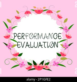Schreiben mit Anzeige von Text Leistungsbewertung. Geschäftsüberblick Entwicklung und Aktionsplanung eines anderen Stockfoto