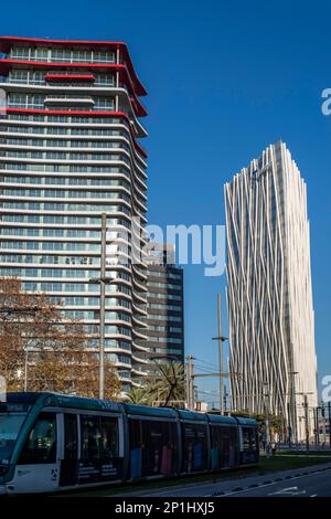 Viertel Diagonal Mar in Barcelona, zeitgenössische Architektur Stockfoto