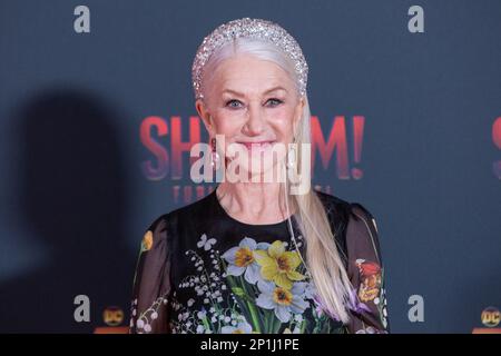 Rom, Italien. 3. März 2023. Schauspielerin Helen Mirren besucht die Premiere von Shazam! Fury of the Gods' im Space Cinema Moderno am 03. März 2023 in Rom, Italien (Kreditbild: © Matteo Nardone/Pacific Press via ZUMA Press Wire), NUR REDAKTIONELLE VERWENDUNG! Nicht für den kommerziellen GEBRAUCH! Stockfoto