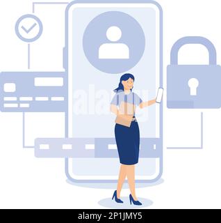 Abstraktes Konzept für die Sicherheit von Cloud-Computing-Netzwerken, Software für Cybersicherheit, moderne Flachvektordarstellung Stock Vektor