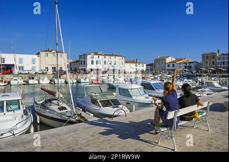 Frankreich. Charente-Maritime (17) Ile de Re, Dorf La Flotte-en-Re, Hafen Stockfoto