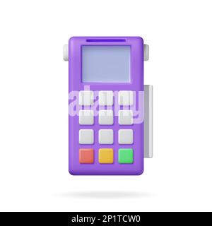 3D Zahlungsterminal isoliert Stock Vektor