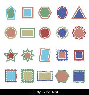 Geometrische Rahmen, abstrakte leere Vorlage für Sprechblase, Think Cloud Frame, Webbanner. vektordarstellung. Stock Vektor