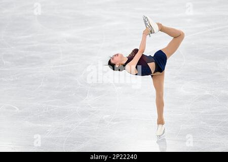 Xiangyi AN (CHN), während Junior Women Free Skating, bei der ISU World Junior Figure Skating Championships 2023, in der WinSport Arena, am 3. März 2023 in Calgary, Kanada. Kredit: Raniero Corbelletti/AFLO/Alamy Live News Stockfoto