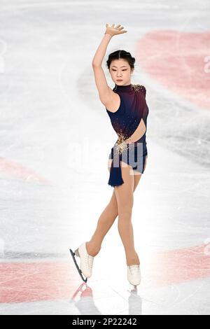 Xiangyi AN (CHN), während Junior Women Free Skating, bei der ISU World Junior Figure Skating Championships 2023, in der WinSport Arena, am 3. März 2023 in Calgary, Kanada. Kredit: Raniero Corbelletti/AFLO/Alamy Live News Stockfoto