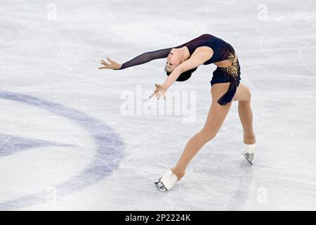 Xiangyi AN (CHN), während Junior Women Free Skating, bei der ISU World Junior Figure Skating Championships 2023, in der WinSport Arena, am 3. März 2023 in Calgary, Kanada. Kredit: Raniero Corbelletti/AFLO/Alamy Live News Stockfoto