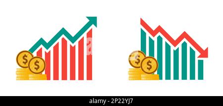 Beispiele für US-Dollar-Fluktuationen Stock Vektor