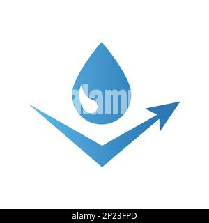Wasserdicht mit Symbol für Tropfen- und Pfeilfüllung. Wasserabweisendes Vektorsymbol. Stock Vektor