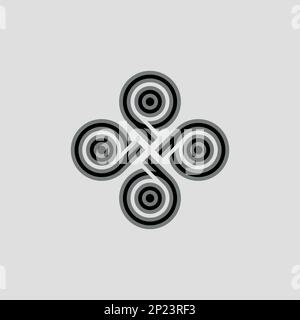 Buchstabenlogo, abstraktes Logo, Blumenlogo, 4-Blumenlogo, rundes Logo und minimales Logo. Dieses Logo kann für Unternehmen, Websites und den Druck verwendet werden Stock Vektor