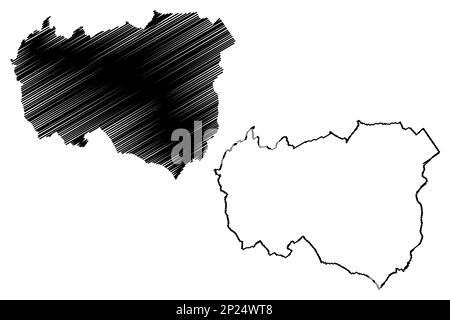 Burnley nicht-Metropolregion, Borough (Vereinigtes Königreich von Großbritannien und Nordirland, zeremonielle Grafschaft Lancashire oder Lancs, England) Karte Stock Vektor