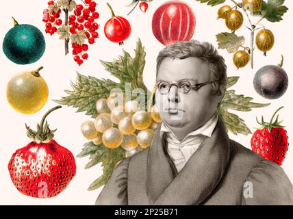 Friedrich Arnold Brockhaus, 1772-1823, deutscher Enzyklopädie-Verleger und -Herausgeber, digital verändert Stockfoto