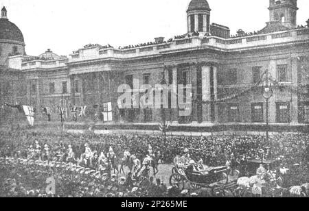 Feierlicher Eintritt von König Edward VII und Königin Alexandra in London. Foto von 1902. Stockfoto