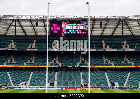 Ein allgemeiner Blick auf das Stadion vor dem Allianz Premier 15s-Spiel im Twickenham Stadium, London. Foto: Samstag, 4. März 2023. Stockfoto