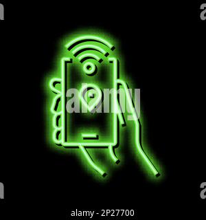 Smartphone mit rfid nfc-Technologie Neonlicht-Symbol Stock Vektor