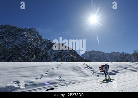 Planica, Slowenien. 04. März 2023. Skipisten: Weltmeisterschaft, Skilanglauf - 30 km klassisch, Frauen. Ebba Andersson aus Schweden. Kredit: Daniel Karmann/dpa/Alamy Live News Stockfoto