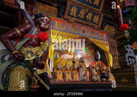 Tainan, Taiwan - 4. Februar 2023: Der große Mazu-Tempel in Tainan, Taiwan. Stockfoto