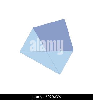 Blauer UmschlagBlauer offener Umschlag auf weißem Hintergrund. Vektordarstellung. Stockfoto