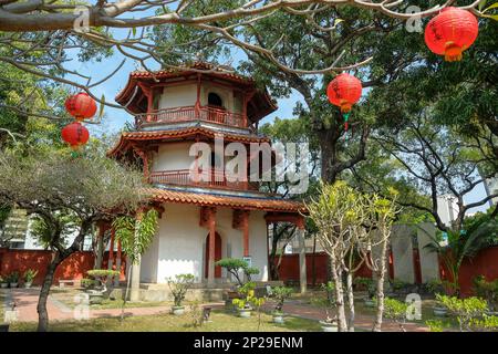 Tainan, Taiwan - 5. Februar 2023: Die Pagode in Tainan Konfuzius-Tempel wird auch als erste Akademie Taiwans in Tainan, Taiwan bezeichnet. Stockfoto