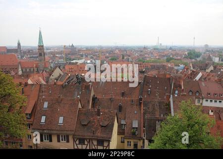 Panoramablick vom Schloss Nürnberg Stockfoto