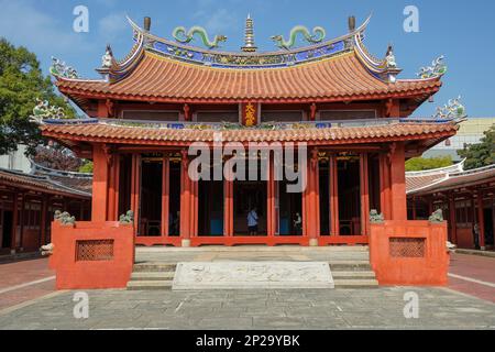 Tainan, Taiwan - 5. Februar 2023: Tainan-Konfuzius-Tempel auch als erste Akademie von Taiwan in Tainan, Taiwan bezeichnet. Stockfoto