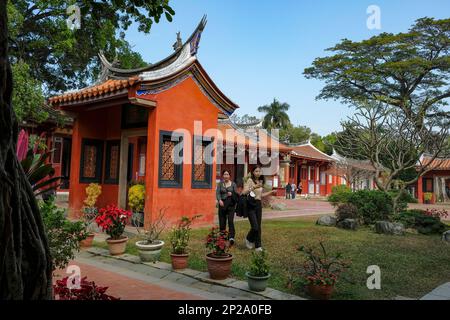 Tainan, Taiwan - 5. Februar 2023: Tainan-Konfuzius-Tempel auch als erste Akademie von Taiwan in Tainan, Taiwan bezeichnet. Stockfoto