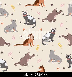 Satz von Katzen Silhouetten Stockfoto