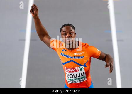 Istanbul, Türkei. 04. März 2023. ISTANBUL, TÜRKEI - MÄRZ 4: Raphael Bouju aus den Niederlanden nimmt an der Men 60m an Tag 2 der Europameisterschaft für Leichtathletik in der Atakoy Athletics Arena am 4. März 2023 in Istanbul, Türkei Teil (Foto von Nikola Krstic/BSR-Agentur) Kredit: BSR-Agentur/Alamy Live News Kredit: BSR Agency/Alamy Live News Stockfoto