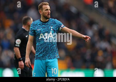 4. März 2023; Molineux Stadium, Wolverhampton, West Midlands, England; Premier League Football, Wolverhampton Wanderers gegen Tottenham Hotspur; Harry Kane von Tottenham Hotspur Stockfoto