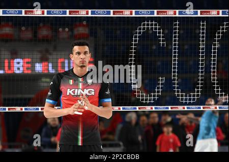 Eurosuole Forum, Civitanova Marche, Italien, 04. März 2023, Barthelemy Chinenyeze #10 (Cucine Lube Civitanova) während der Cucine Lube Civitanova gegen Allianz Milano - Volleyball Italienische Serie A Männer Superliga Championship Stockfoto
