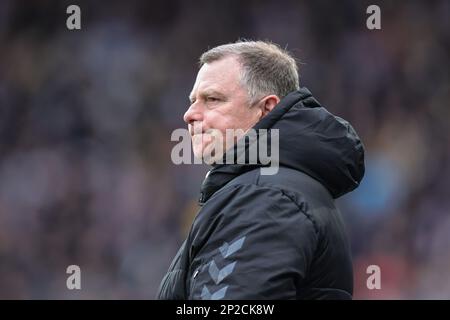 Huddersfield, Großbritannien. 04. März 2023. Mark Robins Manager von Coventry City während des Sky Bet Championship-Spiels Huddersfield Town vs Coventry City im John Smith's Stadium, Huddersfield, Großbritannien, 4. März 2023 (Foto von Mark Cosgrove/News Images) in Huddersfield, Großbritannien, am 3./4. März 2023. (Foto: Mark Cosgrove/News Images/Sipa USA) Guthaben: SIPA USA/Alamy Live News Stockfoto