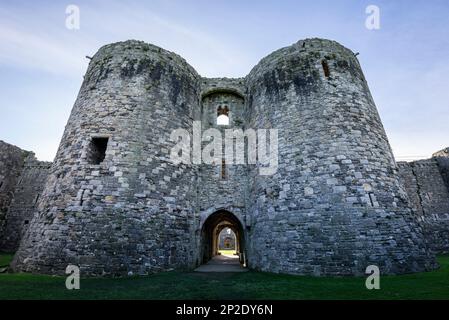 North Gatehouse am Beaumaris Castle, Anglesey, North Wales. Stockfoto