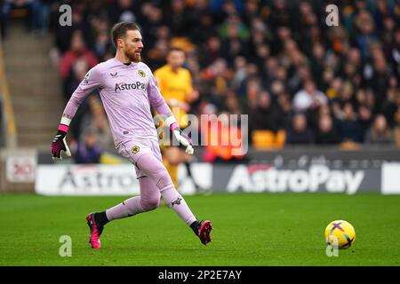 Jose Sa von Wolverhampton Wanderers in Aktion während des Premier League-Spiels zwischen Wolverhampton Wanderers und Tottenham Hotspur am 4. März 2023 in Molineux, Wolverhampton, England. Foto von Scott Boulton. Nur redaktionelle Verwendung, Lizenz für kommerzielle Verwendung erforderlich. Keine Verwendung bei Wetten, Spielen oder Veröffentlichungen von Clubs/Ligen/Spielern. Kredit: UK Sports Pics Ltd/Alamy Live News Stockfoto